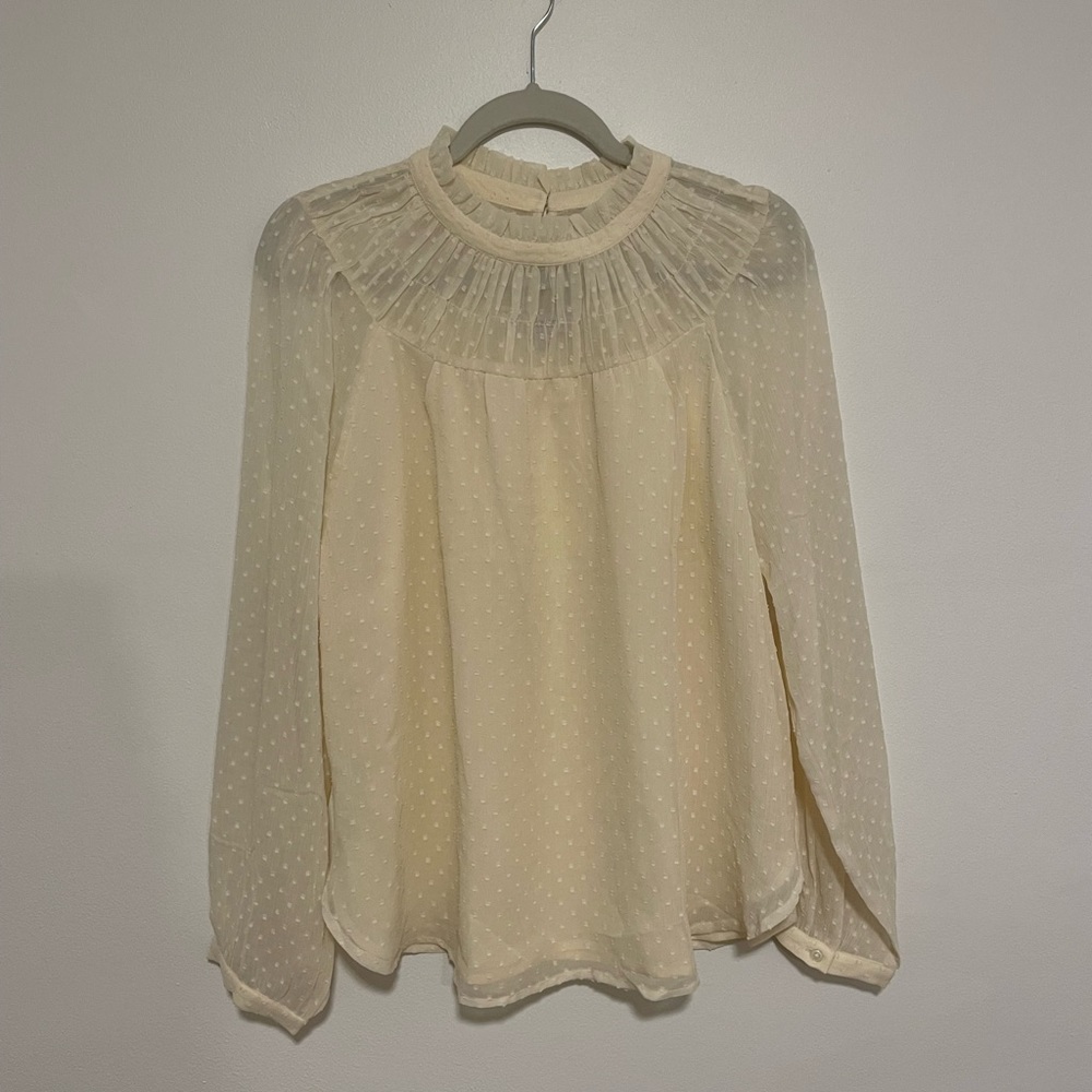 Loft size L cream blouse